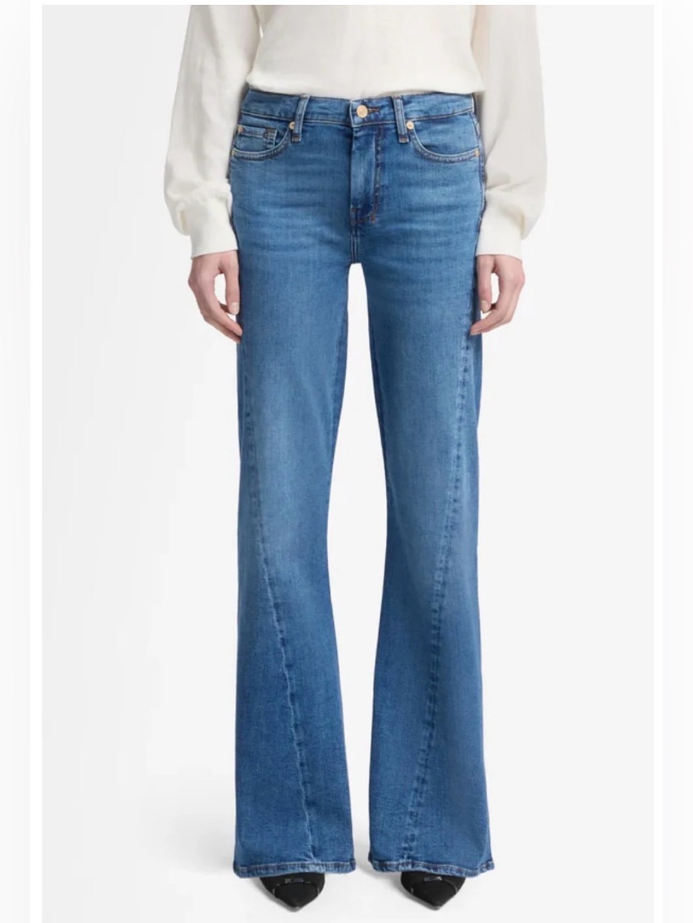 7 For All Mankind Dojo Tailorless Yuma with Twisted Seam Flared Sz 27
